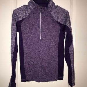 Purple long sleeve workout quarter zip.